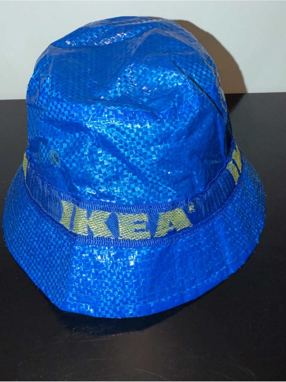 IKEA Blue Bucket Hat with Yellow Logo Band